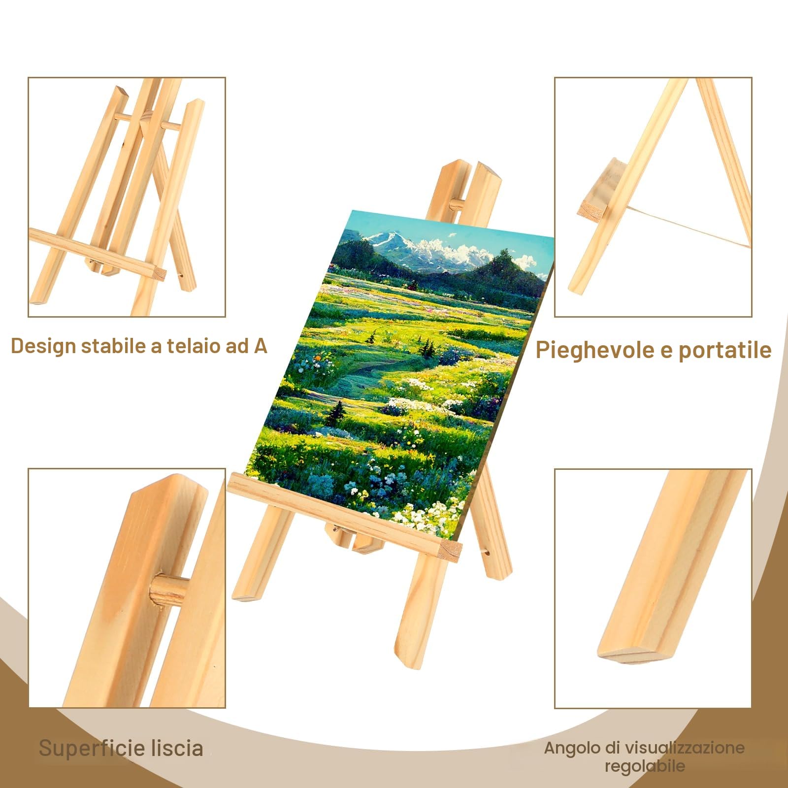 Cavalletto Pittura - Cavalletto per Dipingere - Alto 30 cm - Cavalletto Pittura Bambini - Pieghevole e Salvaspazio - Ideale per Pittura, Arte e Lavori Manuali Per Bambini
