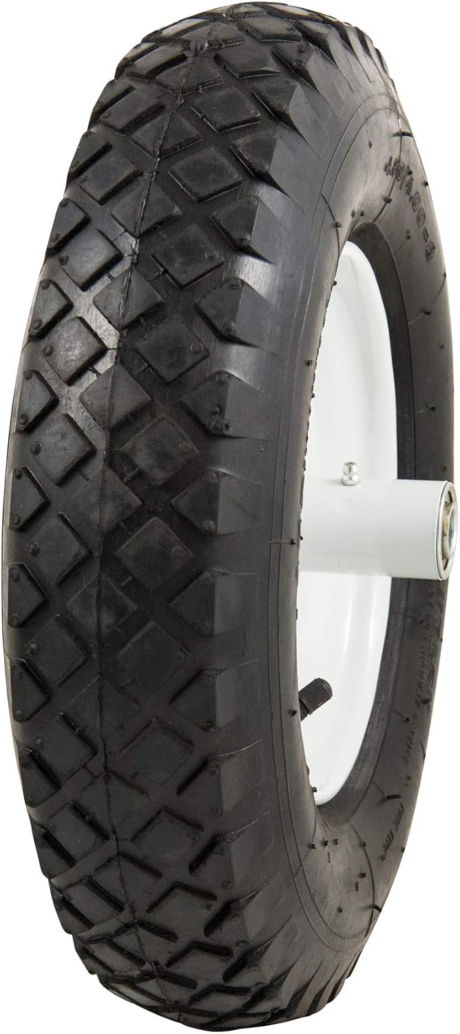 Marathon 4.80/4.00-8" Pneumatic (Air Filled) Tire on Wheel, 6" Hub, 5/8" Bearings, Knobby Tread