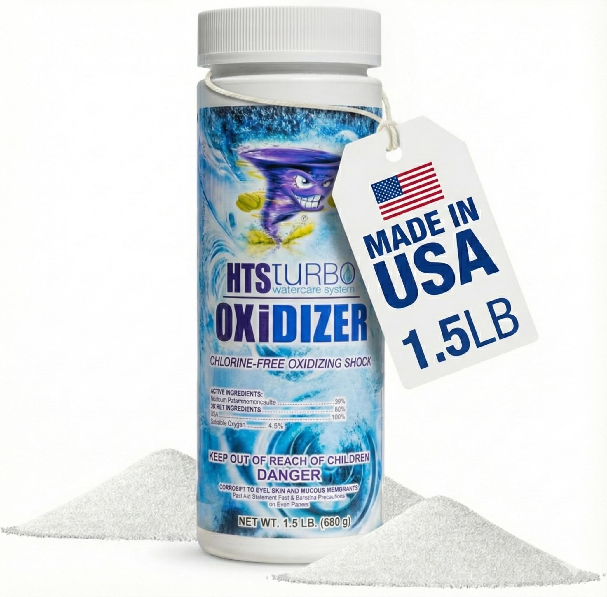 1.5 lbs Non-Chlorine Spa Shock - Oxidizer for Hot Tub & Spa - Fast-Dissolving, Crystal Clear Water, USA Made