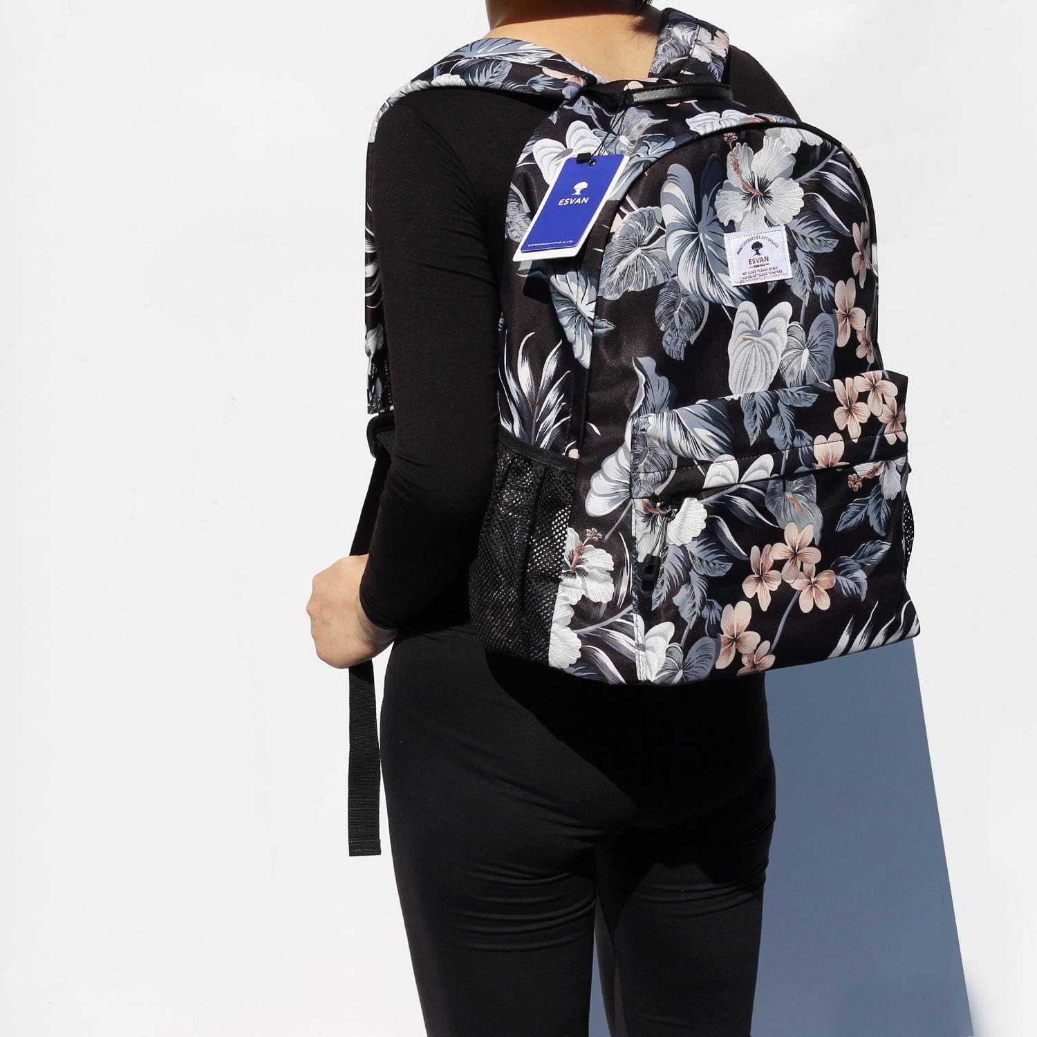 Original Floral Leaf Travel Backpack,Waterproof Gym Backpack Suitable for Travel,Gym,Shopping,Yoga,Hiking,Beach (I)
