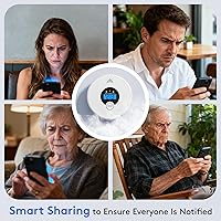 Vista 8 de Paquete de 3 detectores de humo Wi-Fi detector de monóxido de carbono combinado con notificaciones de aplicación, botón de prueba/silencio, detector