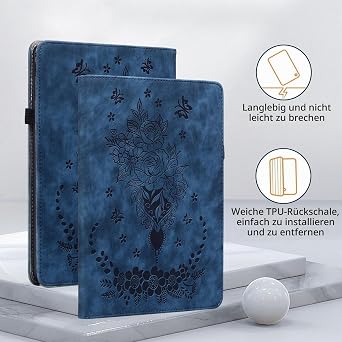 Case for Xiaomi Pad 7/Xiaomi Pad 7 Pro 2024 Multi-Angle Folio Flip PU Leather Protective Case with Pen Holder and Stand Function for Xiaomi Pad 7 Case Blue