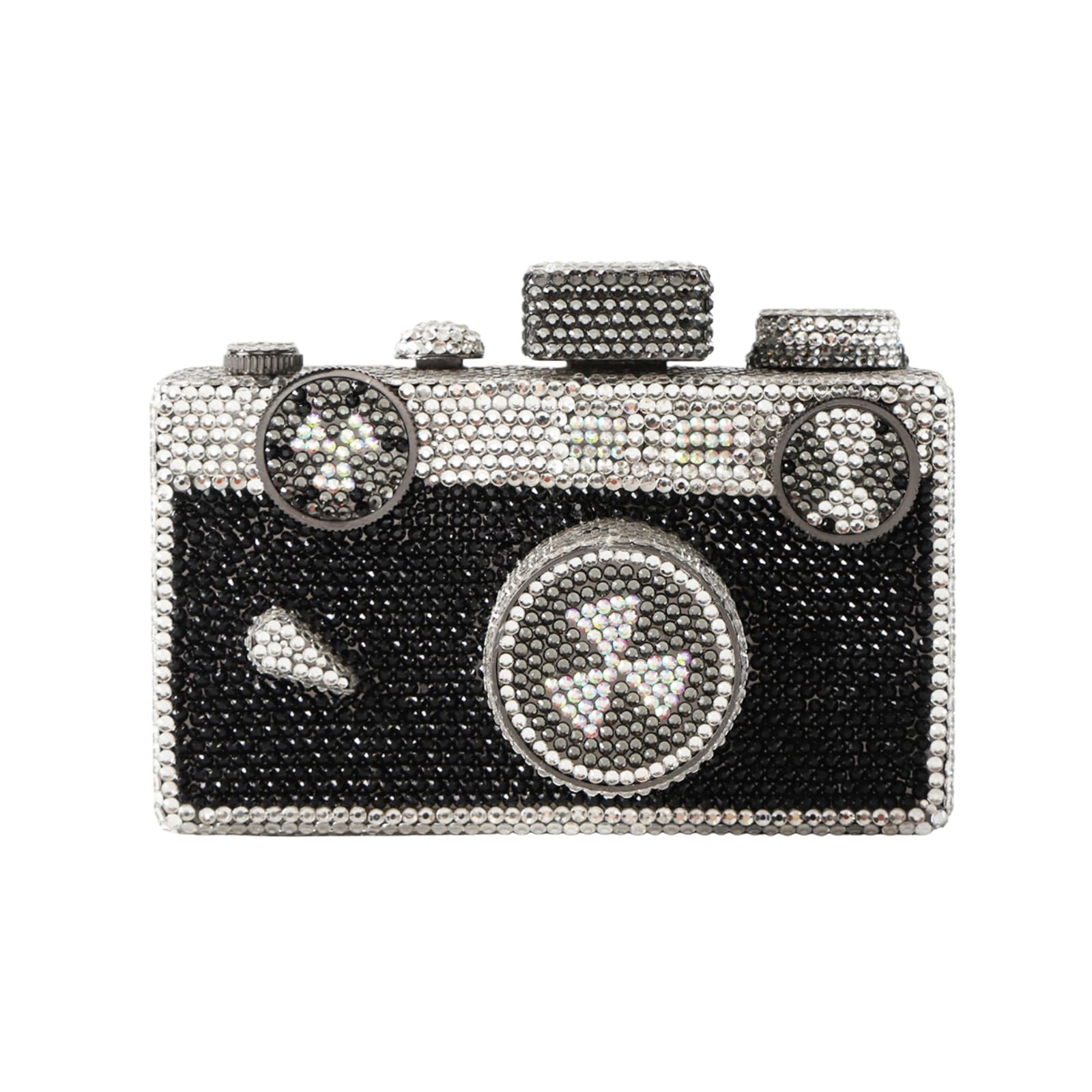 UMREN Novelty Crystal Camera Shaped Clutch Purse for Women Sparkly Rhinestones Evening Clutch Bag Glitter Bridal Prom Handbag
