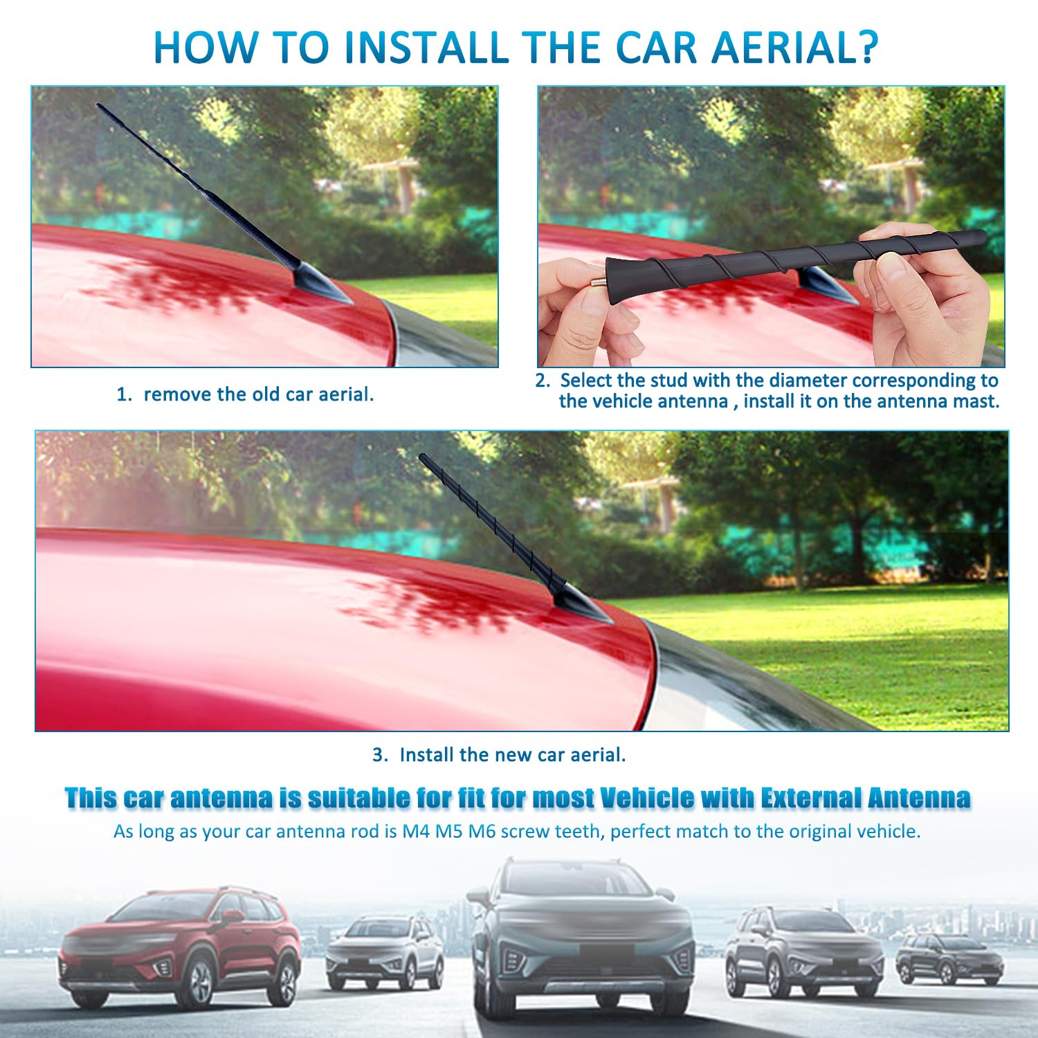 Antena Walkie Talkie Para Coche, Antena De Radio Móvil Para Coche De Radio Movil Para Coche De Doble Banda Uv Accesorios De Audio Para Coche Rendimiento Finamente Sintonizado