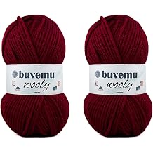 Wooly Wool Blend Bulky #5 Yarn for Crochet & Knitting, Cherry Red