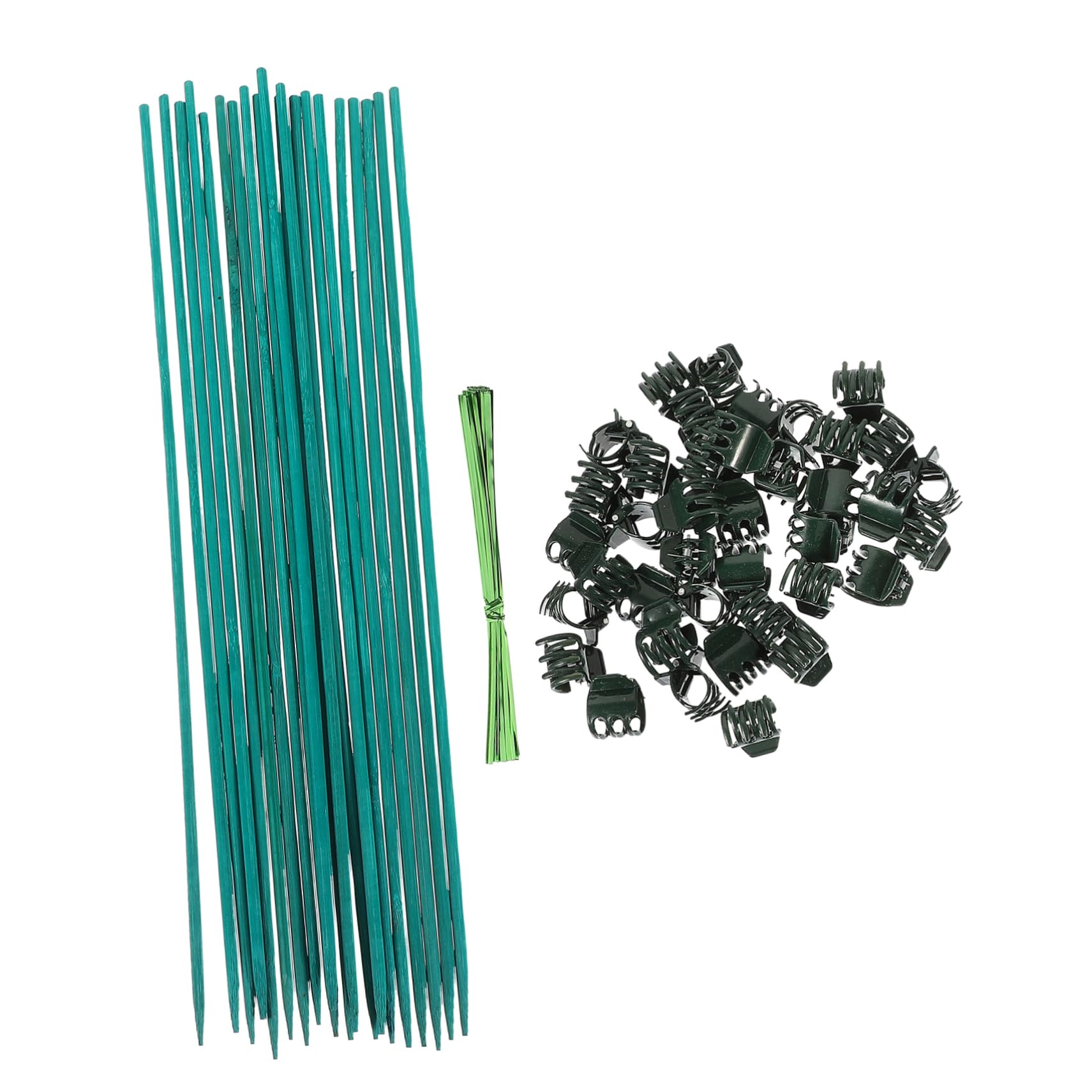 UPKOCH 3 Sätze Pflanzenstützen Set für Stäbe mit Clips und Drahtbindern Unterstützung für Kleine Pflanzen Verbiegen zu Gewährleisten Gartenwerkzeug für Hobbygärtner