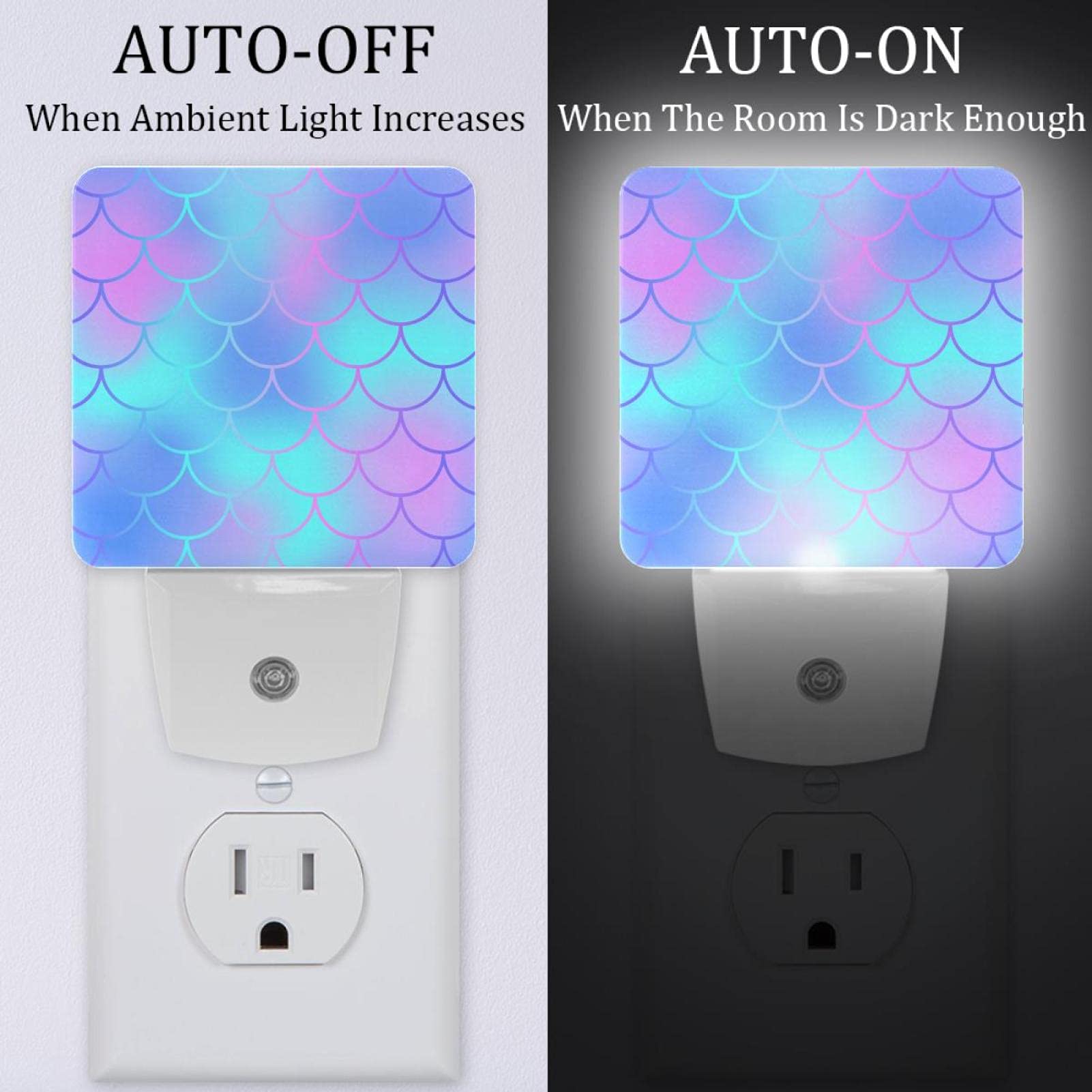 4 Luci Notturne A LED Con Sensore Crepuscolare - Luce Automatica Per Corridoio E Bagno - Blu, Attacco A Spina - 3