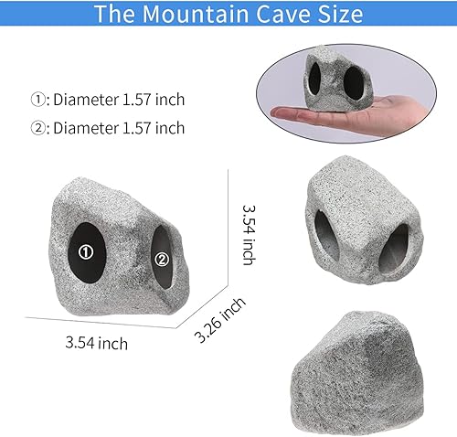 Miniatura 2 de MUNLIT Decoraciones de cerámica para peceras, accesorios para peceras Betta, cuevas de roca, cueva de cíclidos de acuario apilable, escondite y casa