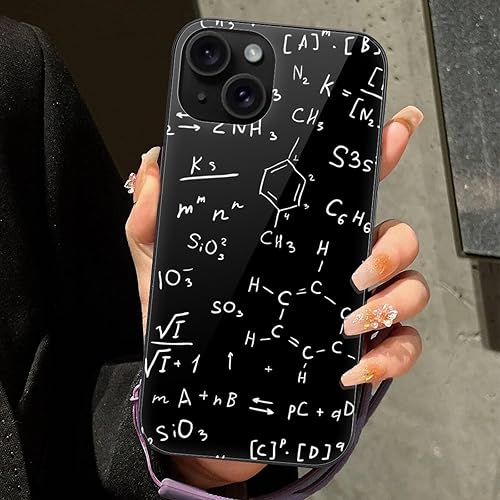 Miniatura 6 de Science Chemistry Equation Phone Case Glass Back Non-Slip Shockproof Case Cover Compatible with iPhone 15