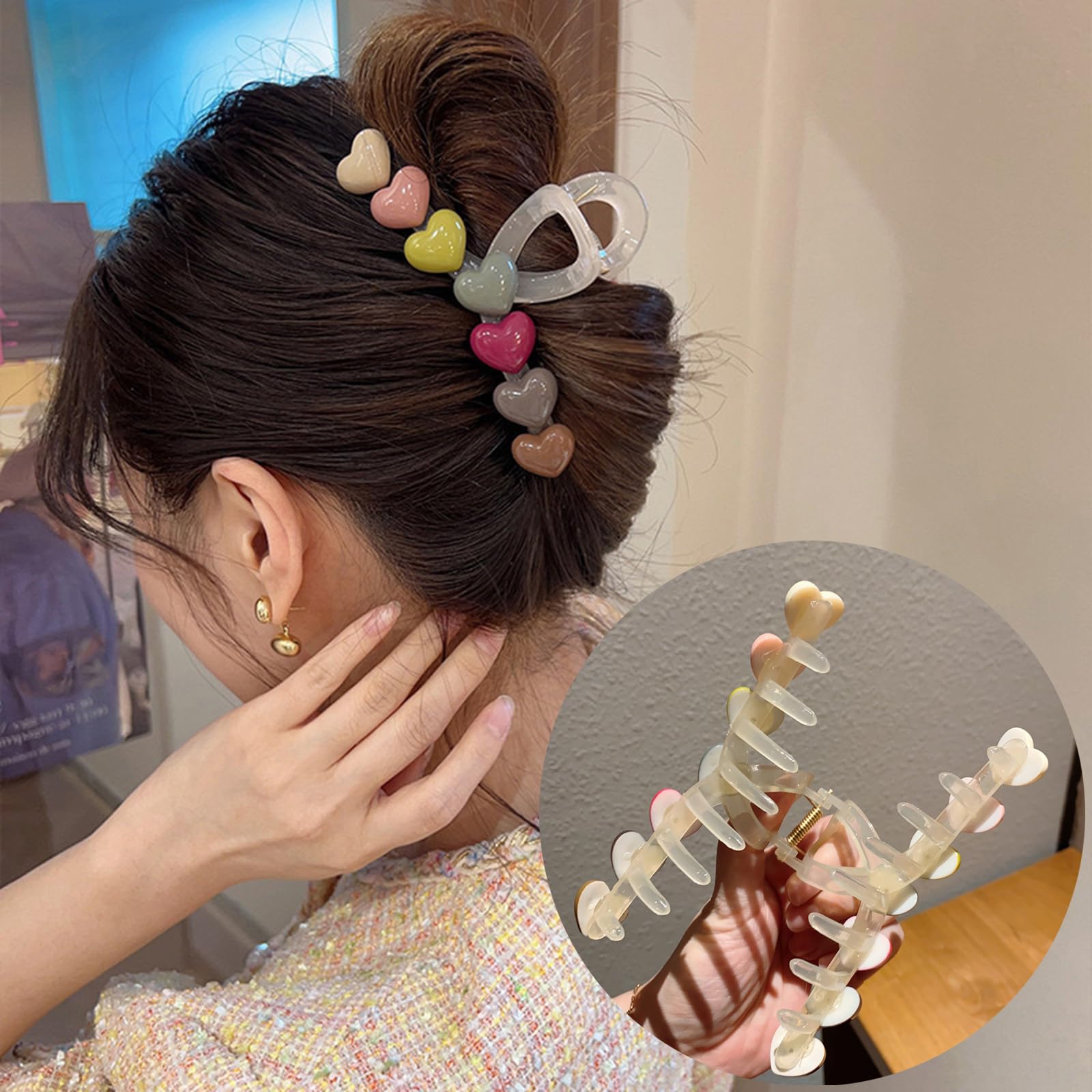 Amazon.com : Heart Hair Claw Clips Valentine Hair Clips 
