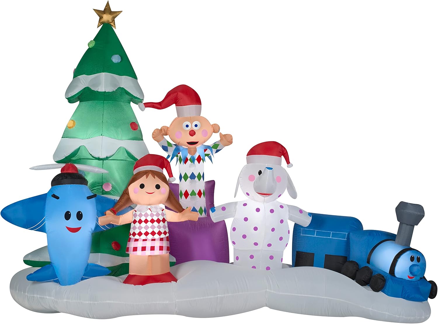 Gemmy Christmas Airblown Inflatable Misfit Toys Scene Rudolph, 7 ft Tall, Multi