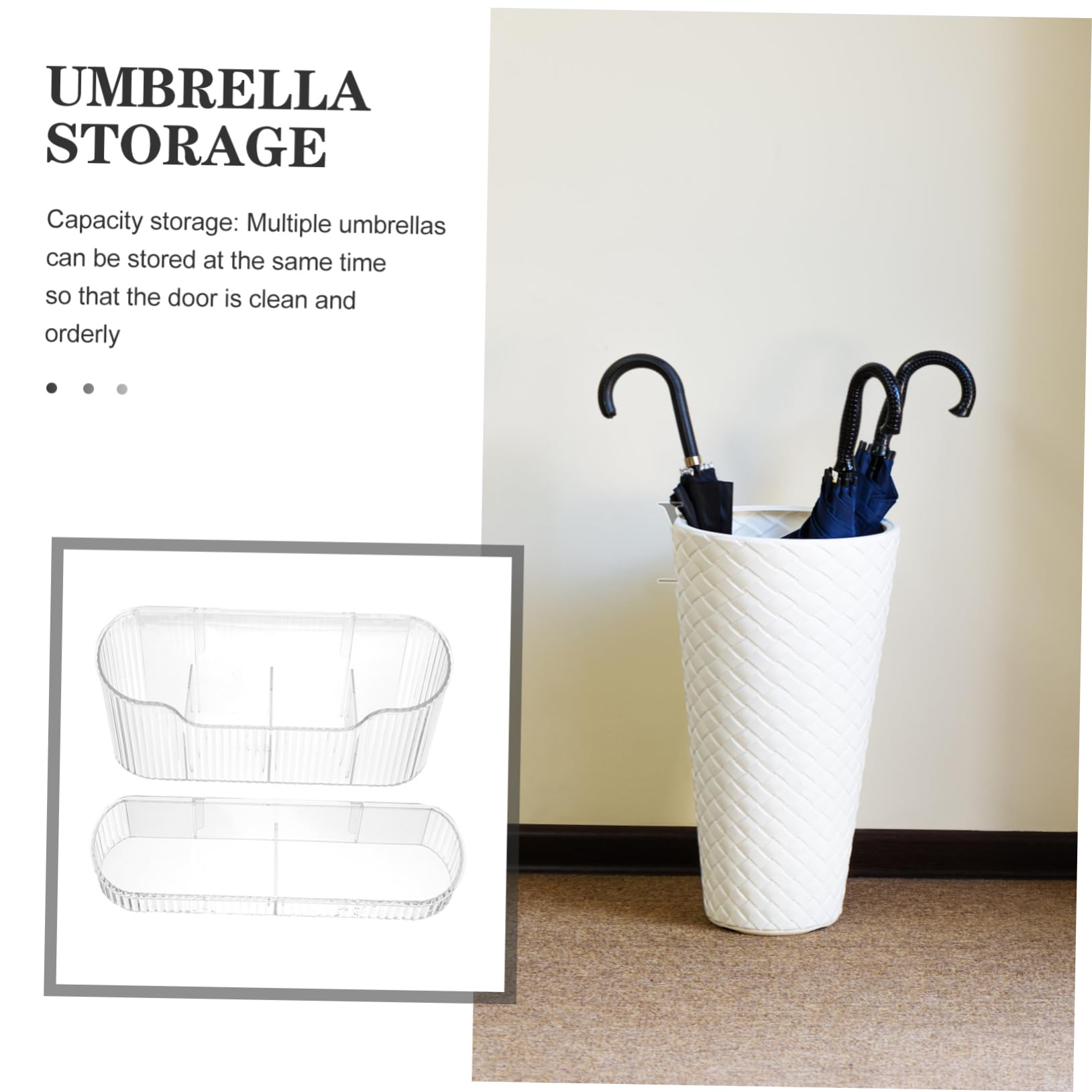 Happyyami 1 Set Wall Mounted Umbrella Holder Transparent Storage Rack for Entryway Easy Installation Umbrella Stand Space Saving Design