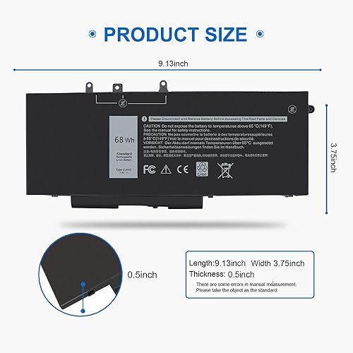 Miniatura 3 de GJKNX - Batería de repuesto para portátil Dell Latitude 5480 5580 5280 5288 5488 5590 5591 5490 5491 E5480 E5580 E5490 E5590 Precision 15 3520 3530