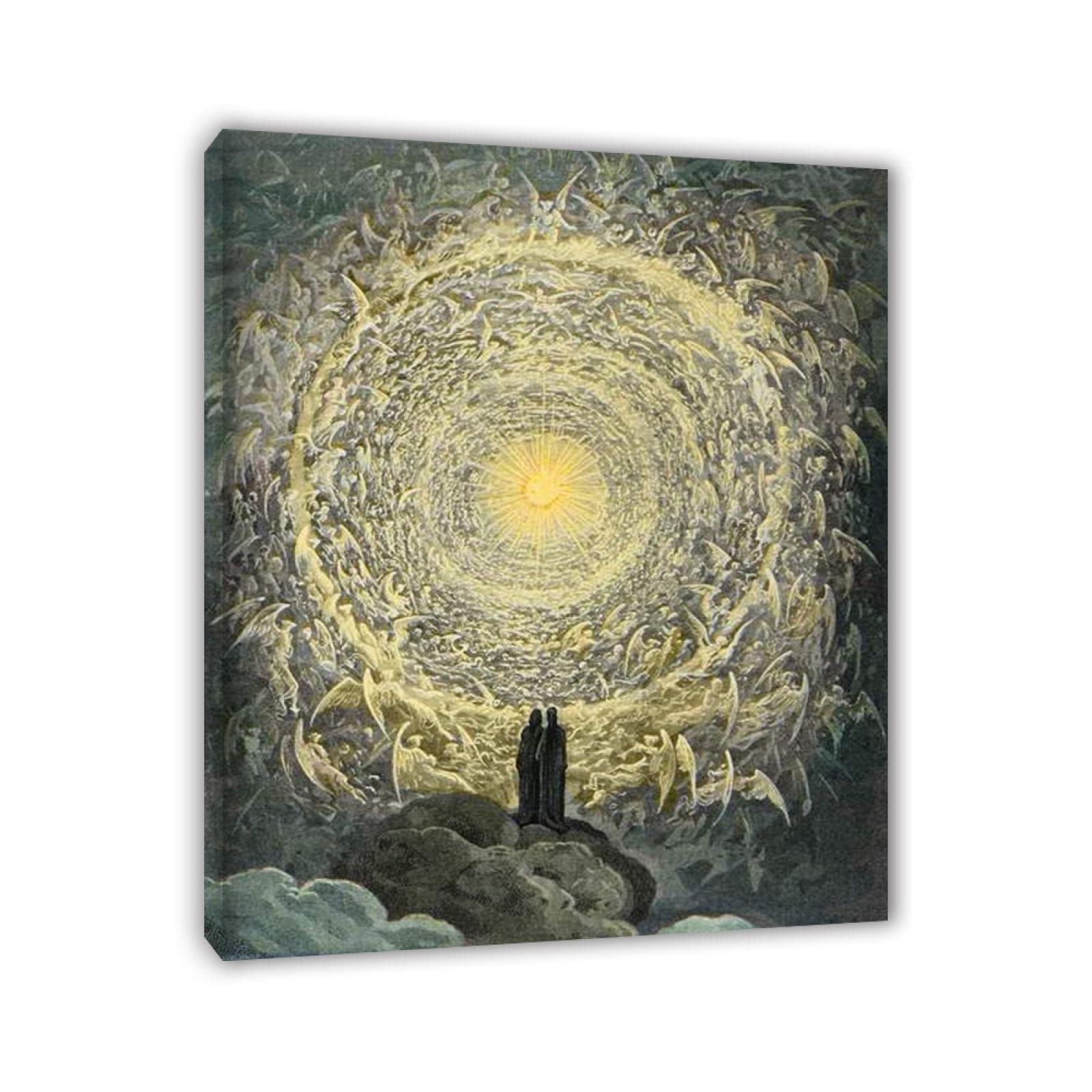 Oprawione klasyczne płótno ścienne - Gustave Dore - słynne obrazy olejne, reprodukcja, boska komedia, plakat, grafiki na płótnie, sztuka ścienna do dekoracji domu, 30 x 35 cm