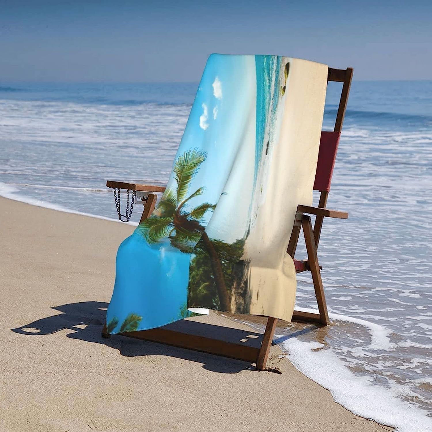 Serviette de Plage 200x200 Femme Homme Enfant, Drap de Plage XXL Serviette Plage Anti Sable à Séchage Rapide Grande Serviette Plage Cocotier, pour Bain, Piscine, Camping Plantes Tropicales B167