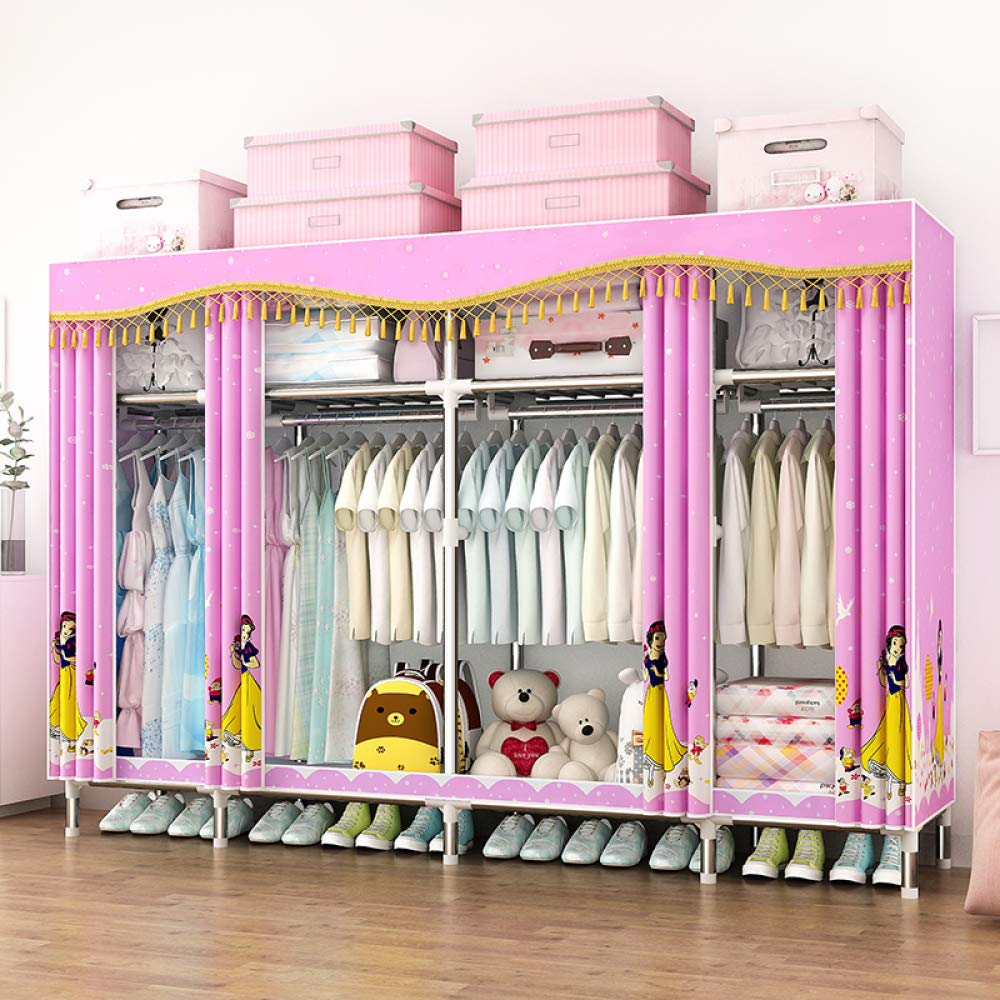 Armoire portable en toile 105cm avec étagères de rangement J