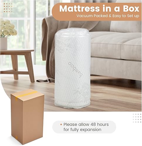 Miniatura 9 de Giantex Colchón plegable, colchón triple con infusión de gel de 4 pulgadas con funda de bambú y bolsa de transporte, certificado CertiPUR-US,