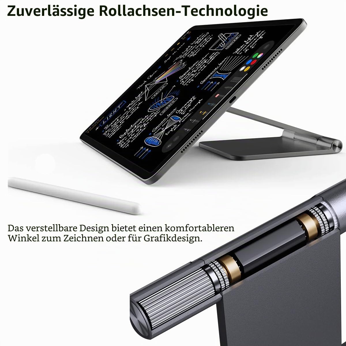 KU XIU X33 Faltbarer Magnetischer Ständer Nur für iPad Pro 13" M4 (2024), Aluminiumlegierung 360° Verstellbarer Tablet Halter, Tragbarer Schreibtischhalter für Zeichnen, Arbeiten und Ansehen