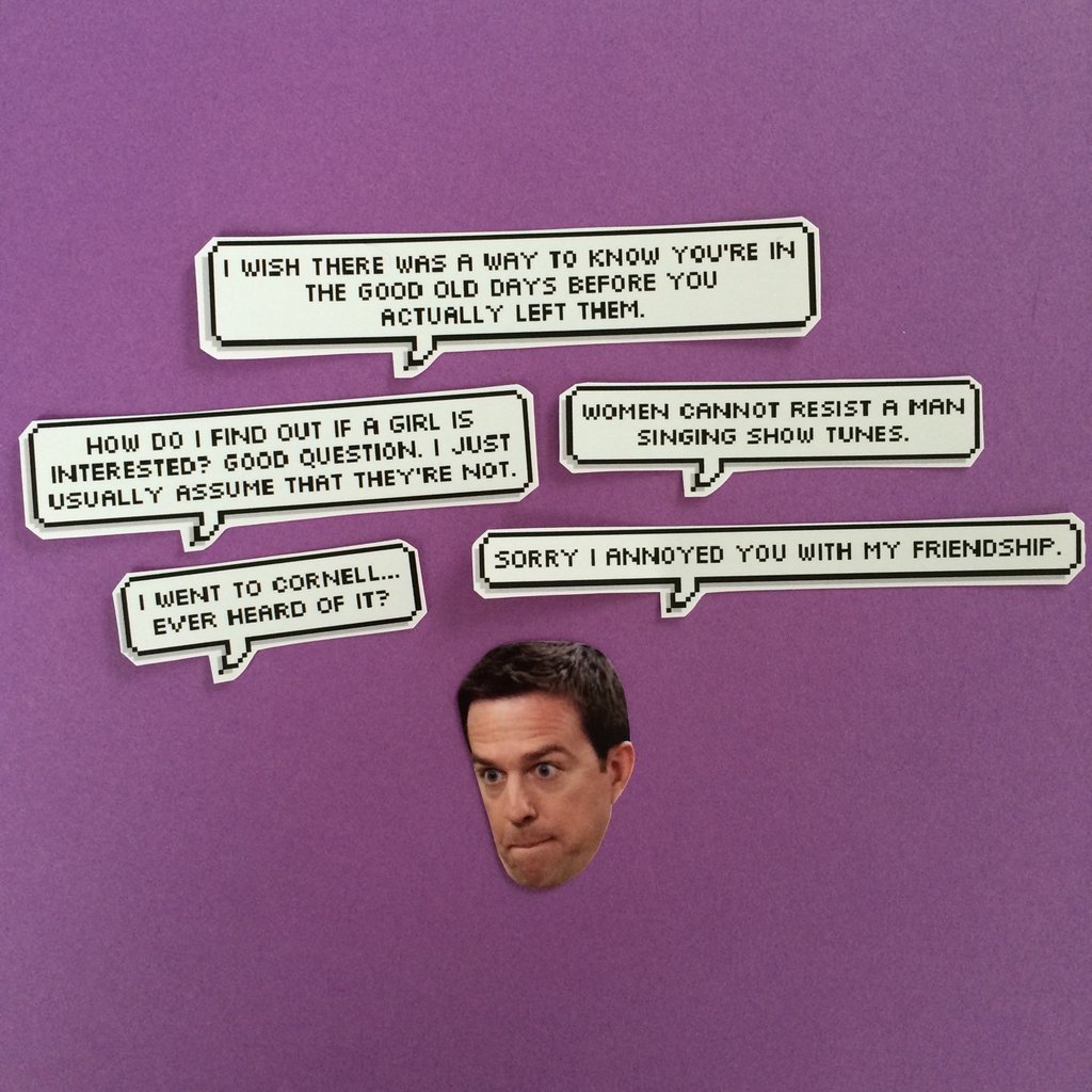 Andy Bernard The Office Quotes Sticker Set Handmade Products