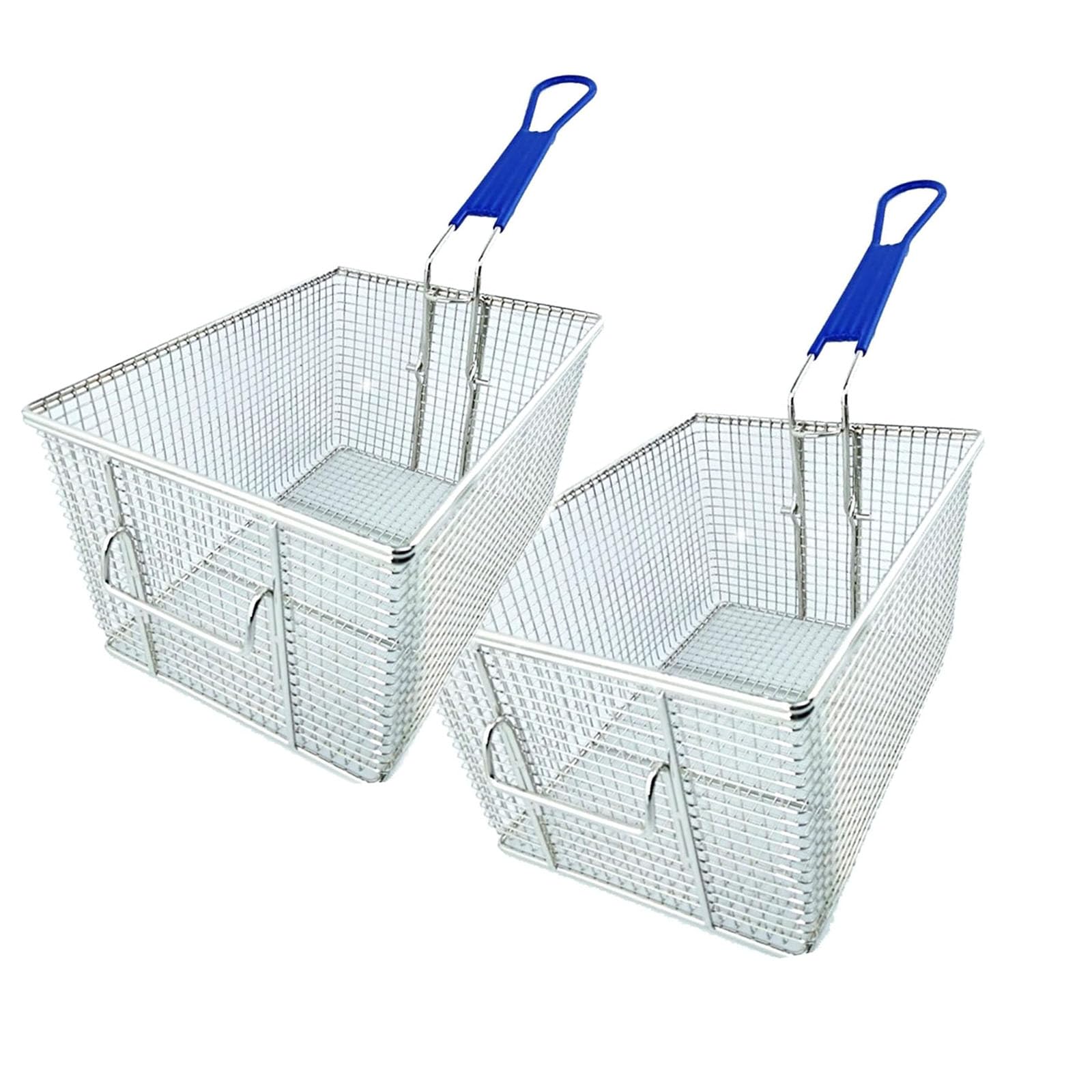 Genérico 2pcs Freidora de Acero Inoxidable,Cesta Comercial Cuadrada para Cocina de Restaurante, Dimensiones 28 x 20 x 15 cm,Ideal para Uso en establecimientos de alimentación