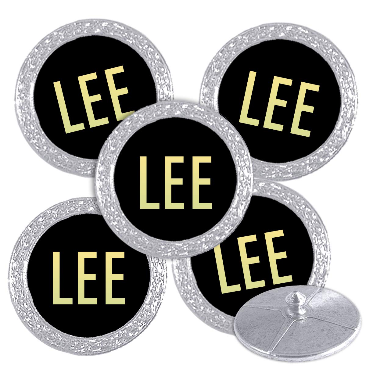 Best Impressions Silver Coloured Golf Ball Markers with Names (LEE) โ image 1