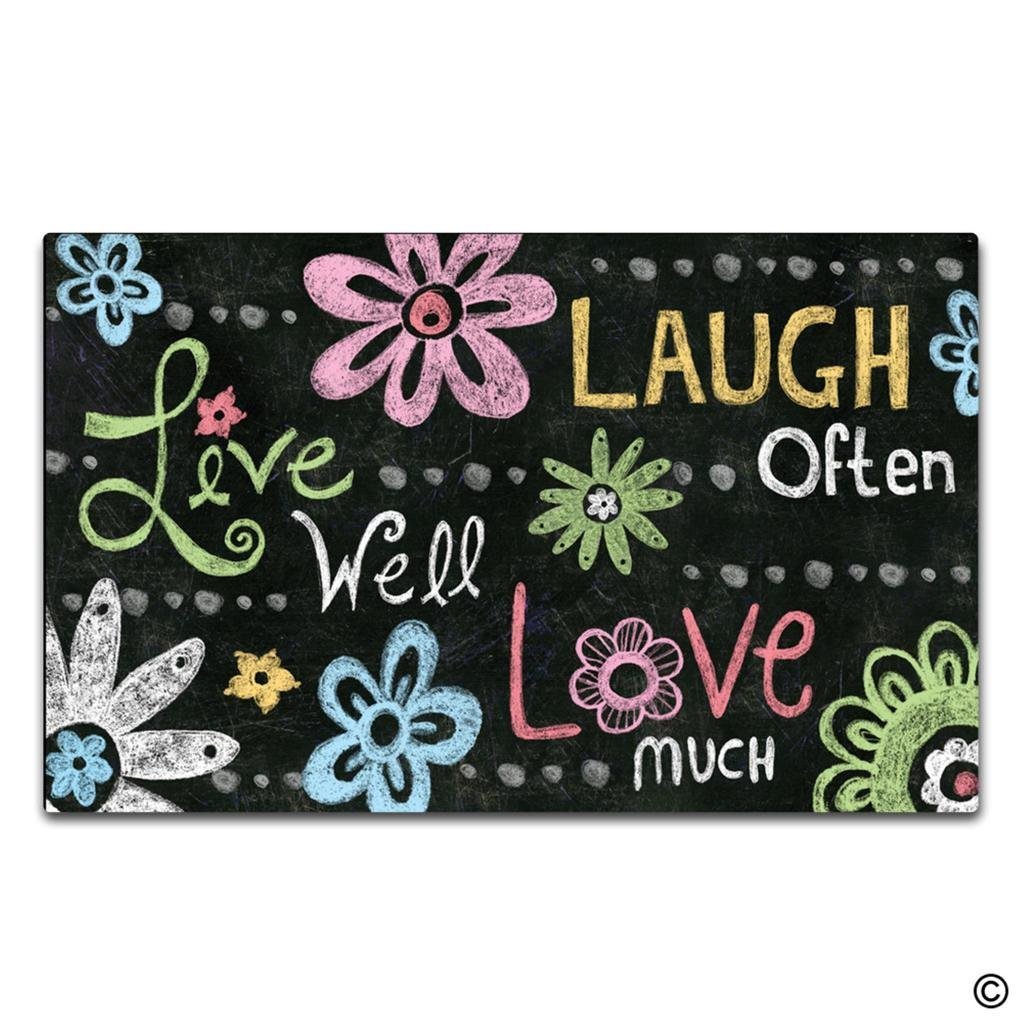 Doormat Entrance Floor Mat Live Laugh Love Door Mat with Non Slip Rubber Backing Decorative Indoor Outdoor Door Mat, 15.7 by 23.6 Inch