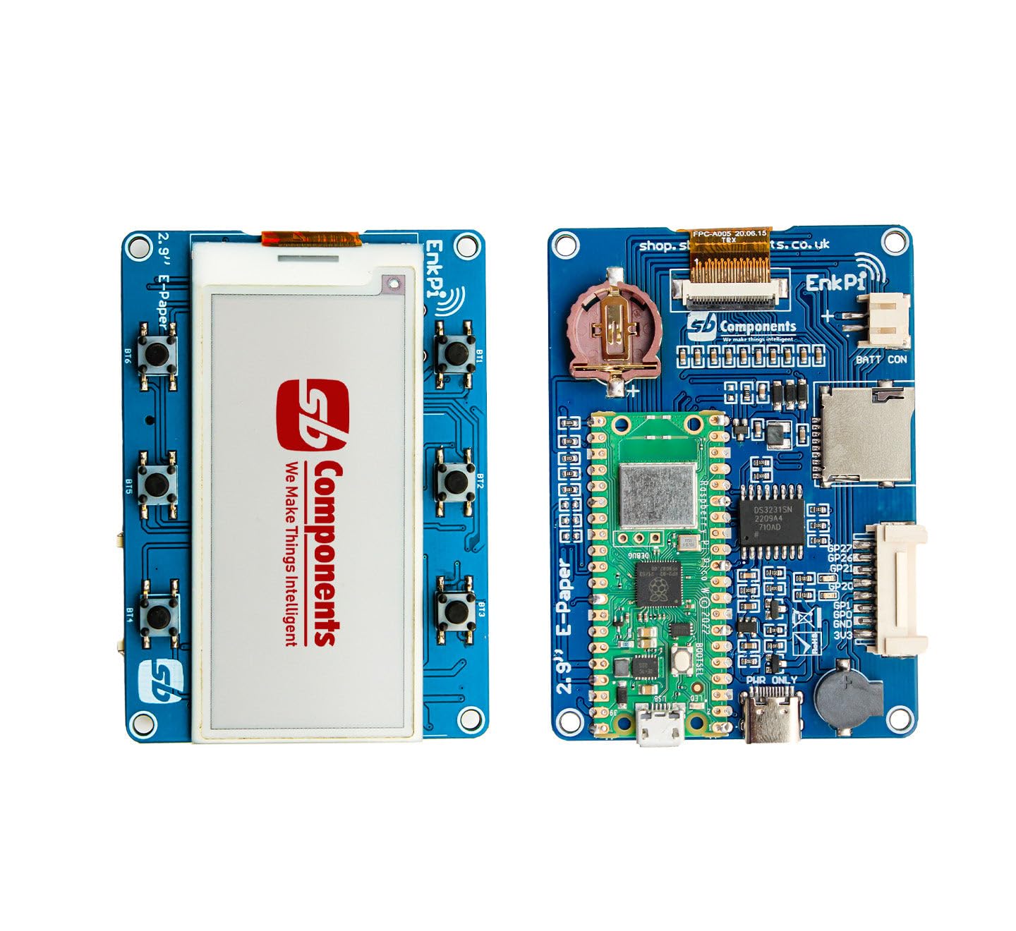 EnkPi - Scheda di visualizzazione ePaper basata su Raspberry Pi Pico W, supporto aggiornamento parziale Raspberry Pi Pico E-Ink Modulo display E-Ink Programmabile Risoluzione 400x300 Scheda ePaper da