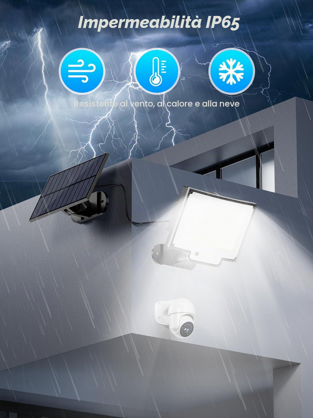 SIGRILL Faretti Solari a LED da Esterno con Sensore di Movimento, 318 LED Luce Solare Led Esterno con 3 Modes, 5M Cavo, Lampada Solare da Esterno (2 Pezzi - 318LED Bianco Freddo)
