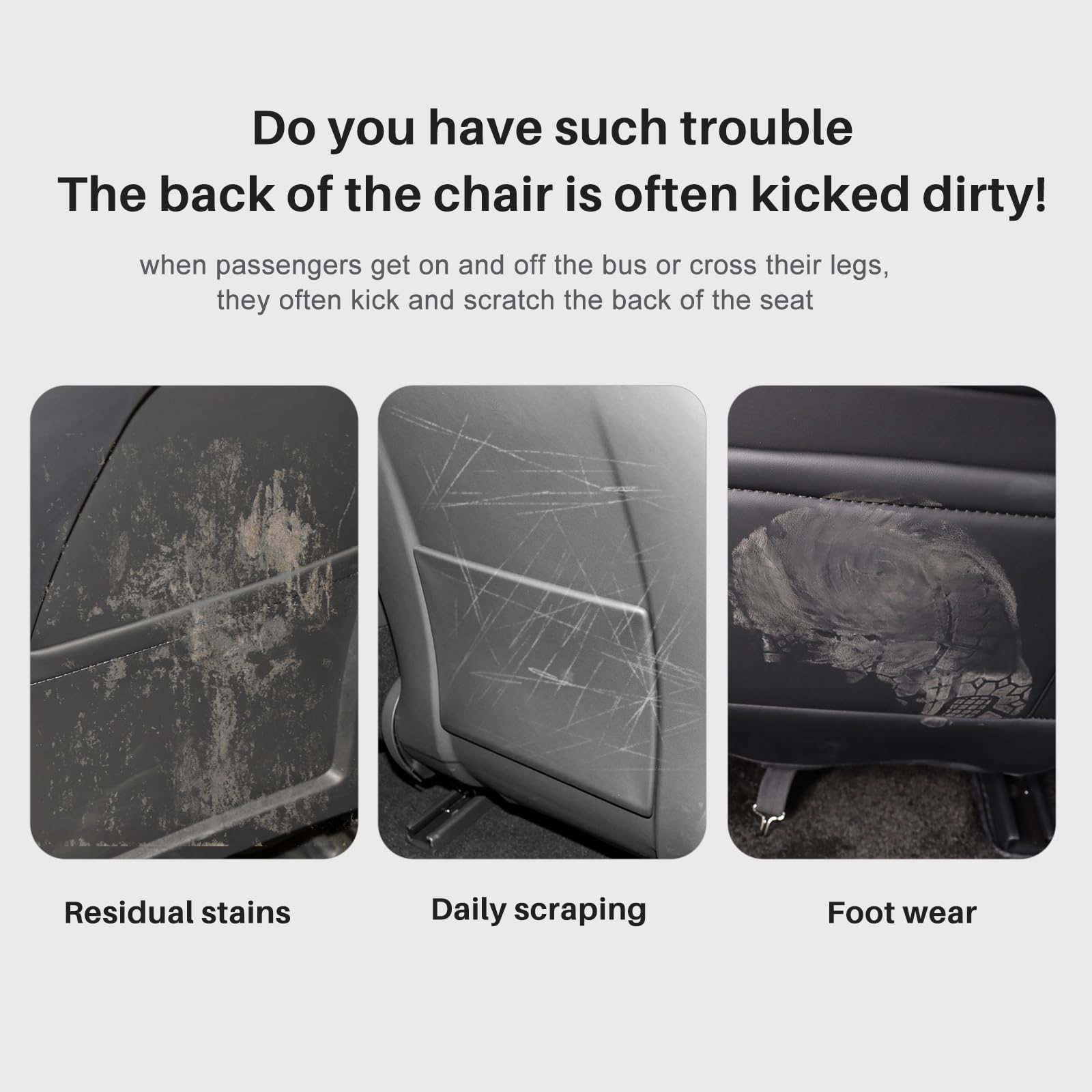für Tesla Model 3 2024 sitzschoner kindersitz rückenlehne Model 3 seat Kick Protector Rücksitz Anti-Kick Leder Sitz zurück (Weiß)