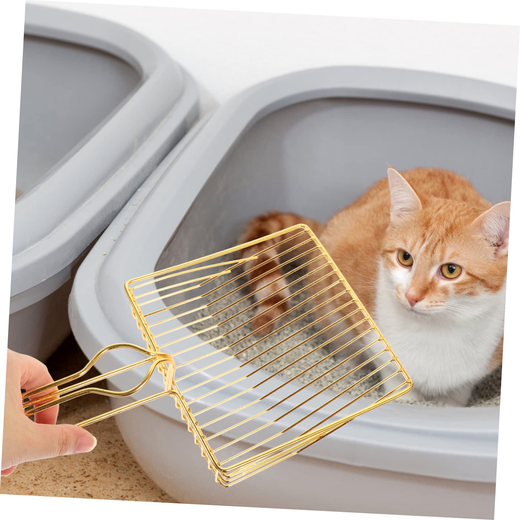 Katzenstreu-Schaufel, Großer Katzenstreu-Reinigungslöffel aus Metall, wiederverwendbar, Haustierzubehör