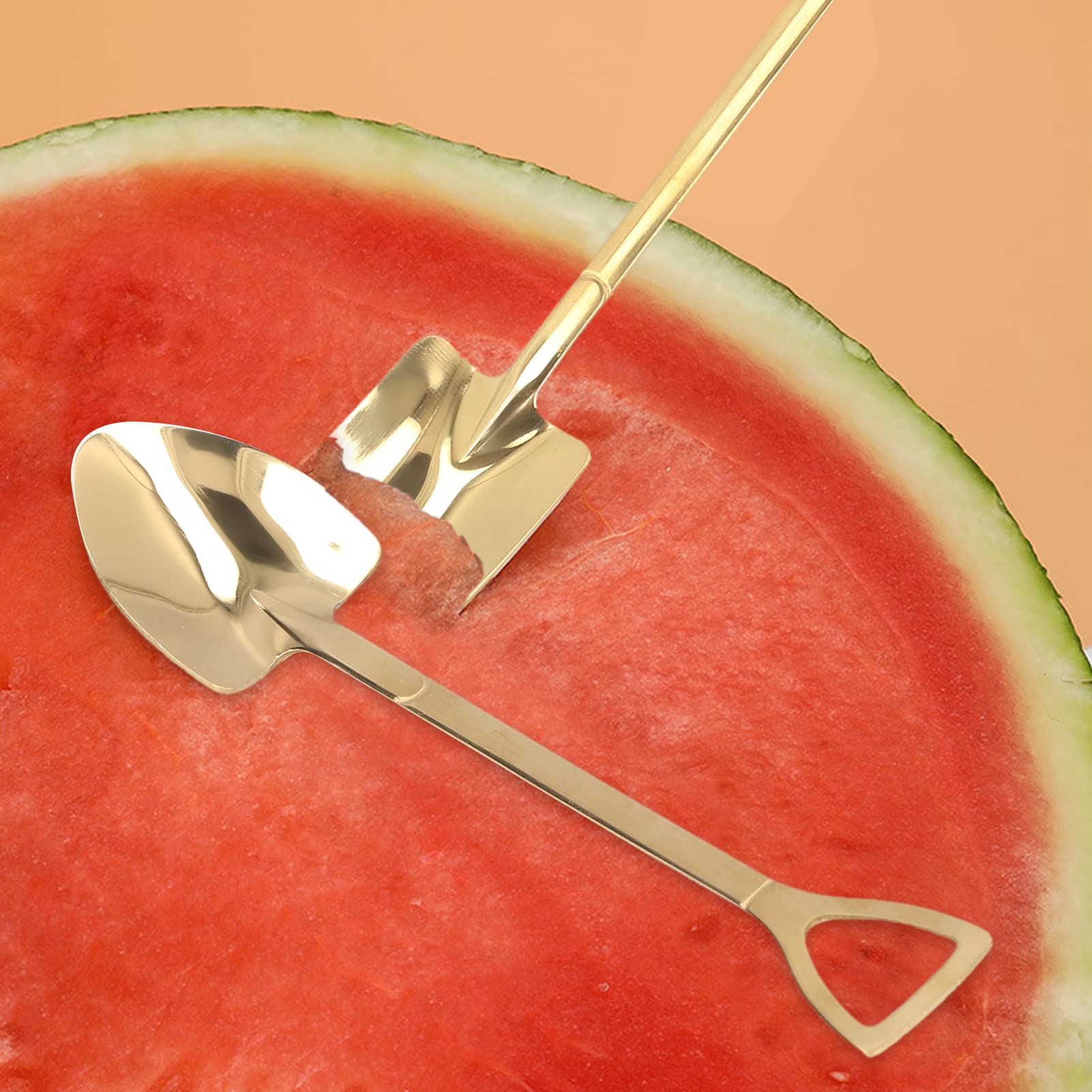 Shovel Spoons, Stainless Steel Ice Cream Dessert Spoon Shovels Reusable Dessert Spoons for Home, Kitchen or Restaurant, 2 Pcs(#2)