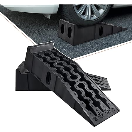 Amazon Donext カースロープ ハイリフト 車 スロープ タイヤスロープ 耐荷重7t スロープジャッキ 車用 整備用 2個セット タイヤ止め 車 バイク