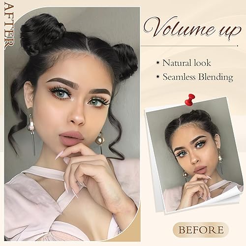 Miniatura 21 de SOFEIYAN 2PCS Messy Bun Hair Piece Wavy Curly Chignon Extension Mini Messy Hair Bun Scrunchies Synthetic Donut Wig Accessory Updo Space Bun Hair