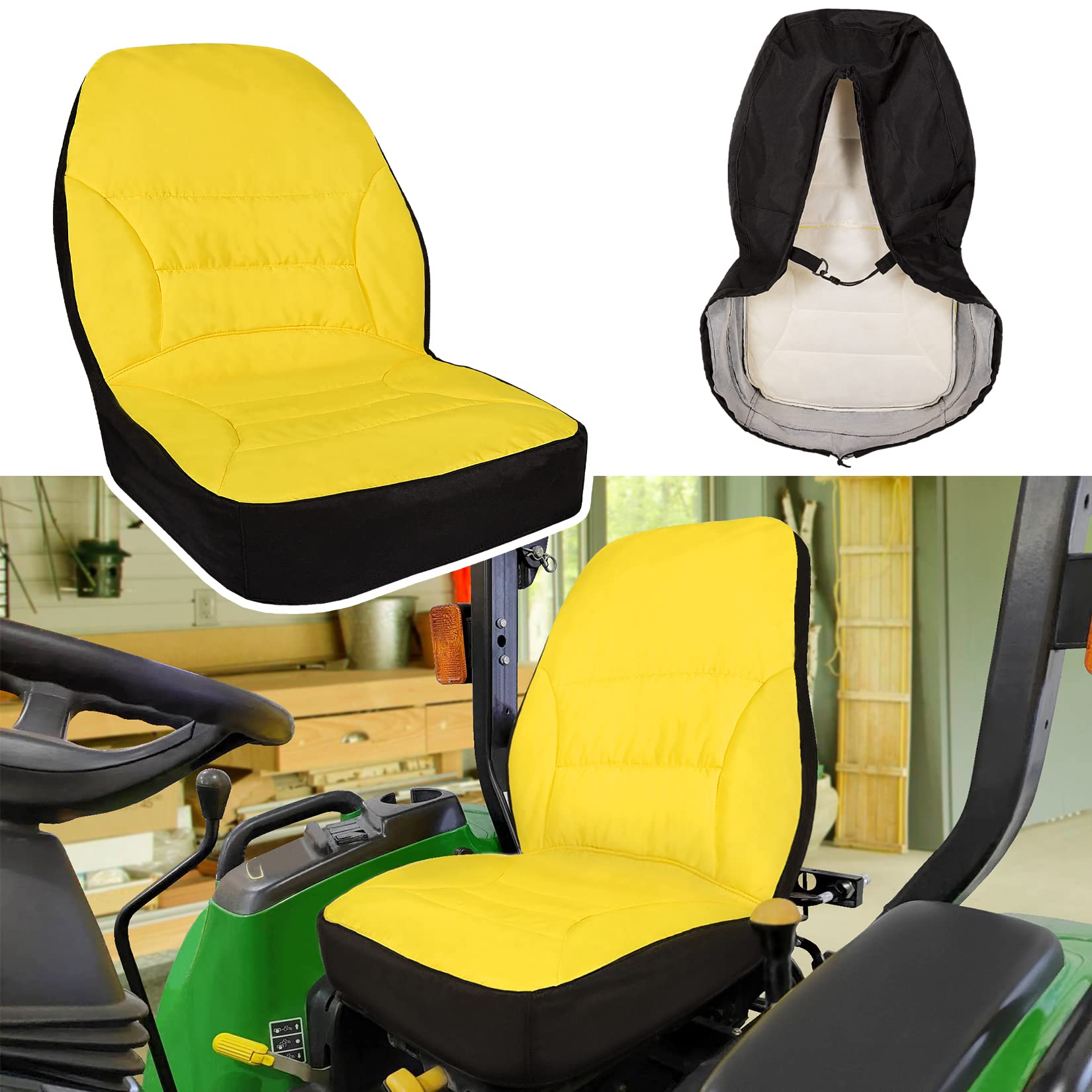 LP95233 Grande Housse de siège de Tracteur compacte Compatible avec John Deere + liste complète des modèles dans la Description
