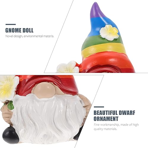 Miniatura 9 de Housoutil Adorno de gnomo, hermoso adorno enano, adorno de jardín, decoración de patio, decoración de muñeca de gnomo, decoración de resina de