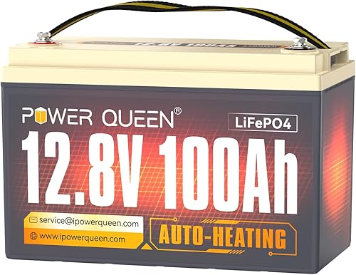 Miniatura 13 de Power Queen LiFePO4 de 12.8 V 100 Ah, función de corte de baja temperatura mejorada, BMS de 100 A integrado, celda de batería de grado A, hasta más