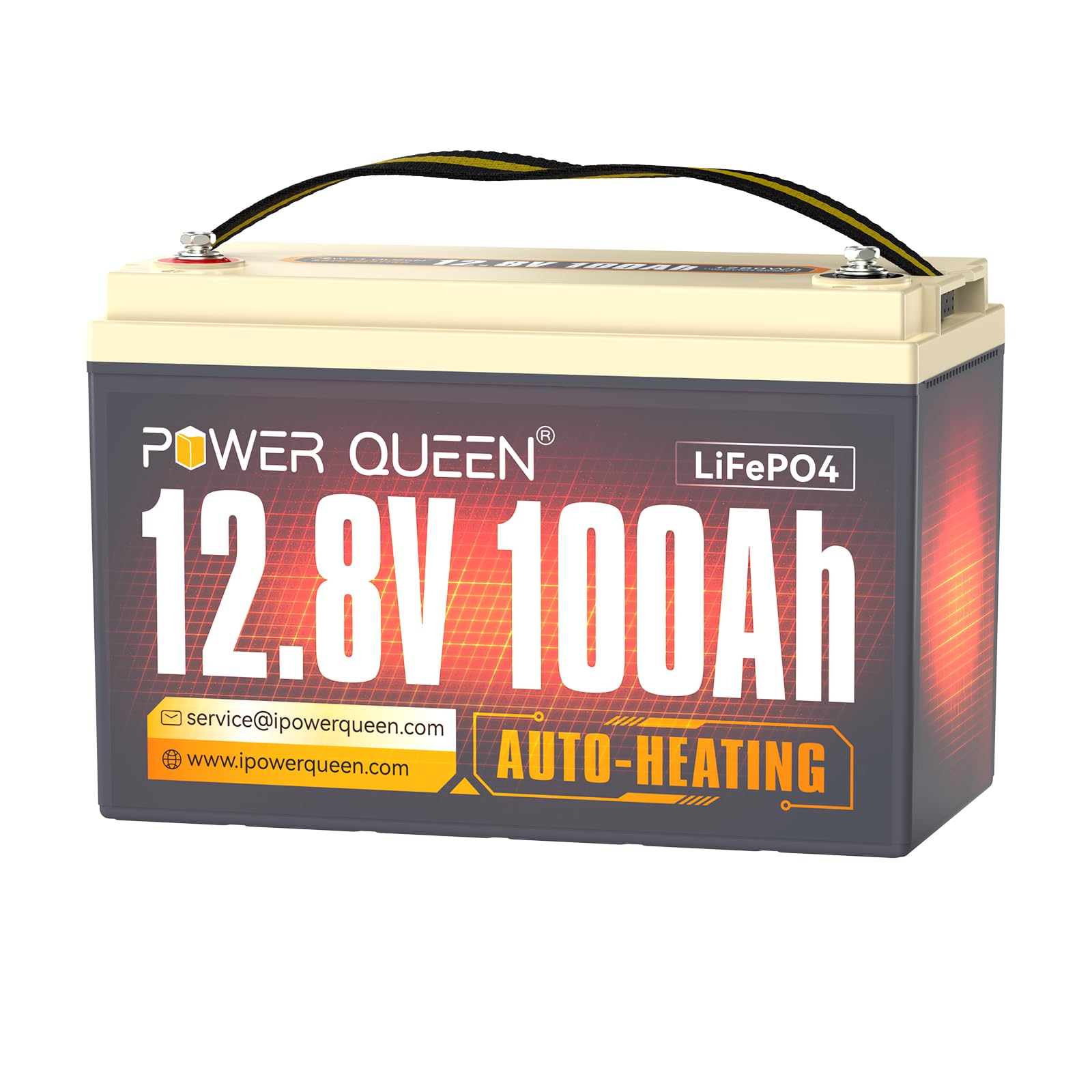 Power Queen 12V 100Ah Self Heating Lithium Battery, Charging -4°F/-20°C