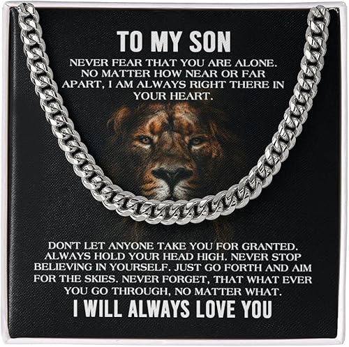 Collar de cadena cubana To My Son de mamá, collar de hijo de papá, collares de madre e hijos, regalos para hijos de padre, regalos para él,