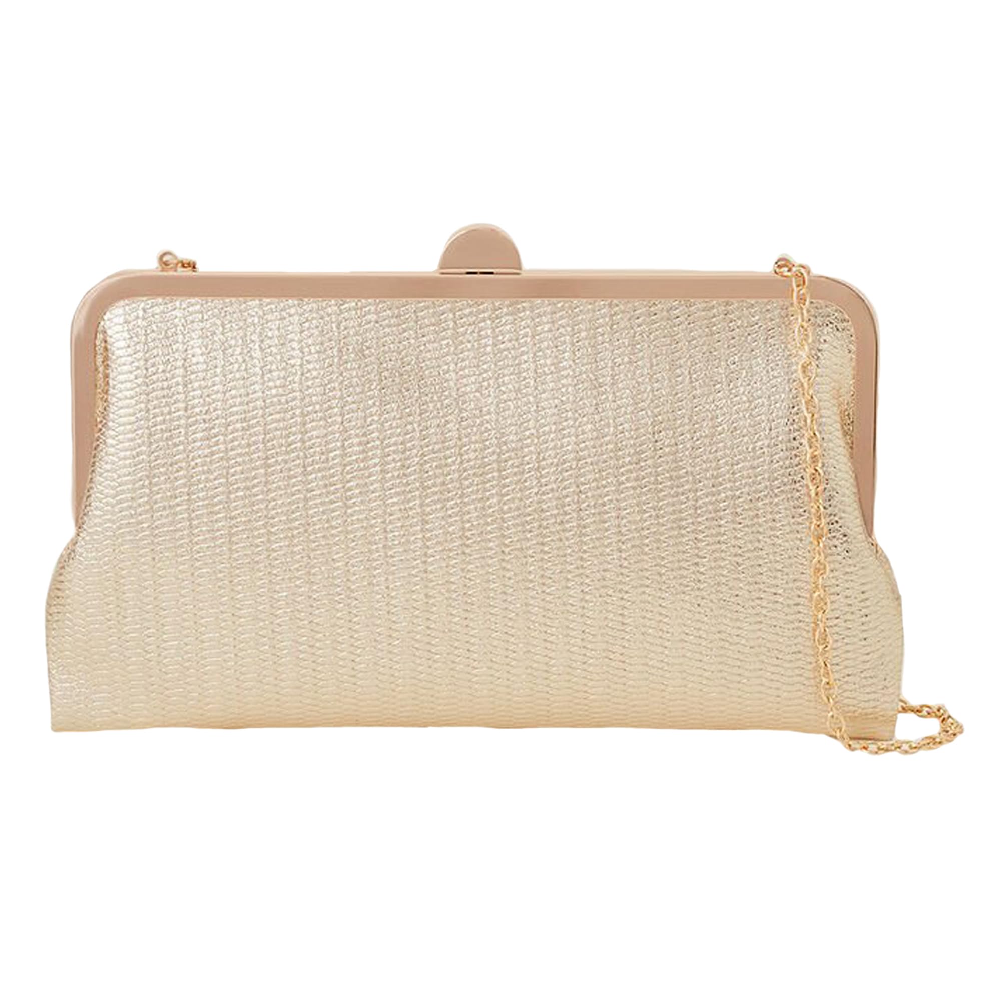 accessorize London Women's Gold Metallic Clutch Bag-picture-11