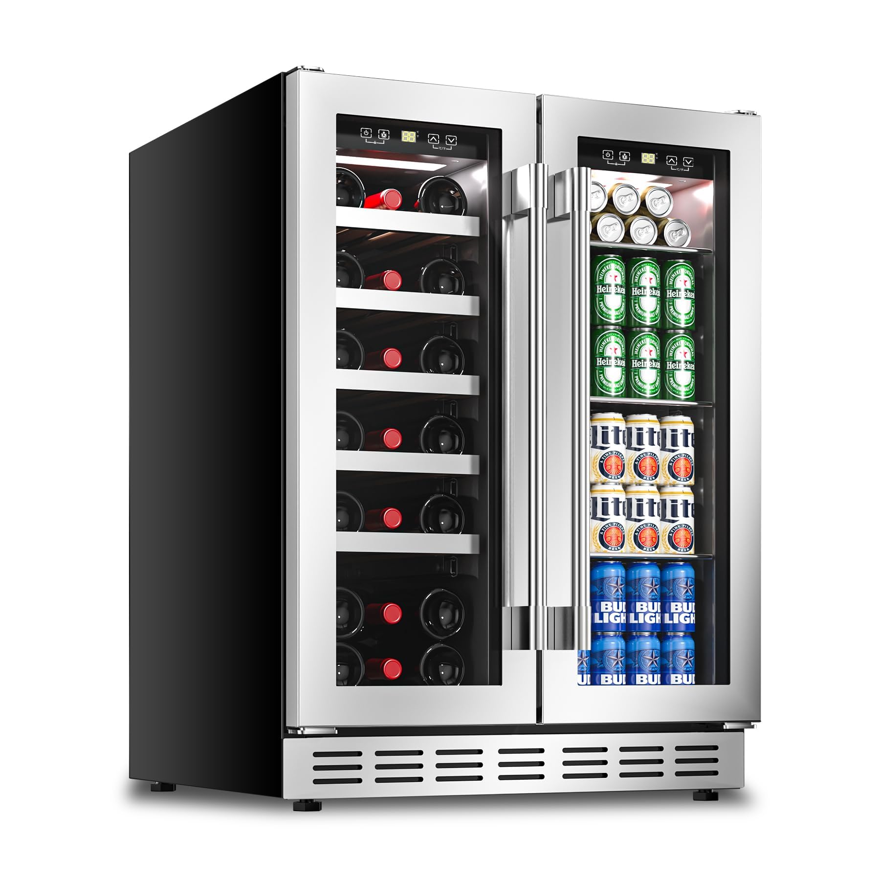 Rockitch 24" W Dual Zone Wine and Beverage Refrigerator Wine Cooler Chiller