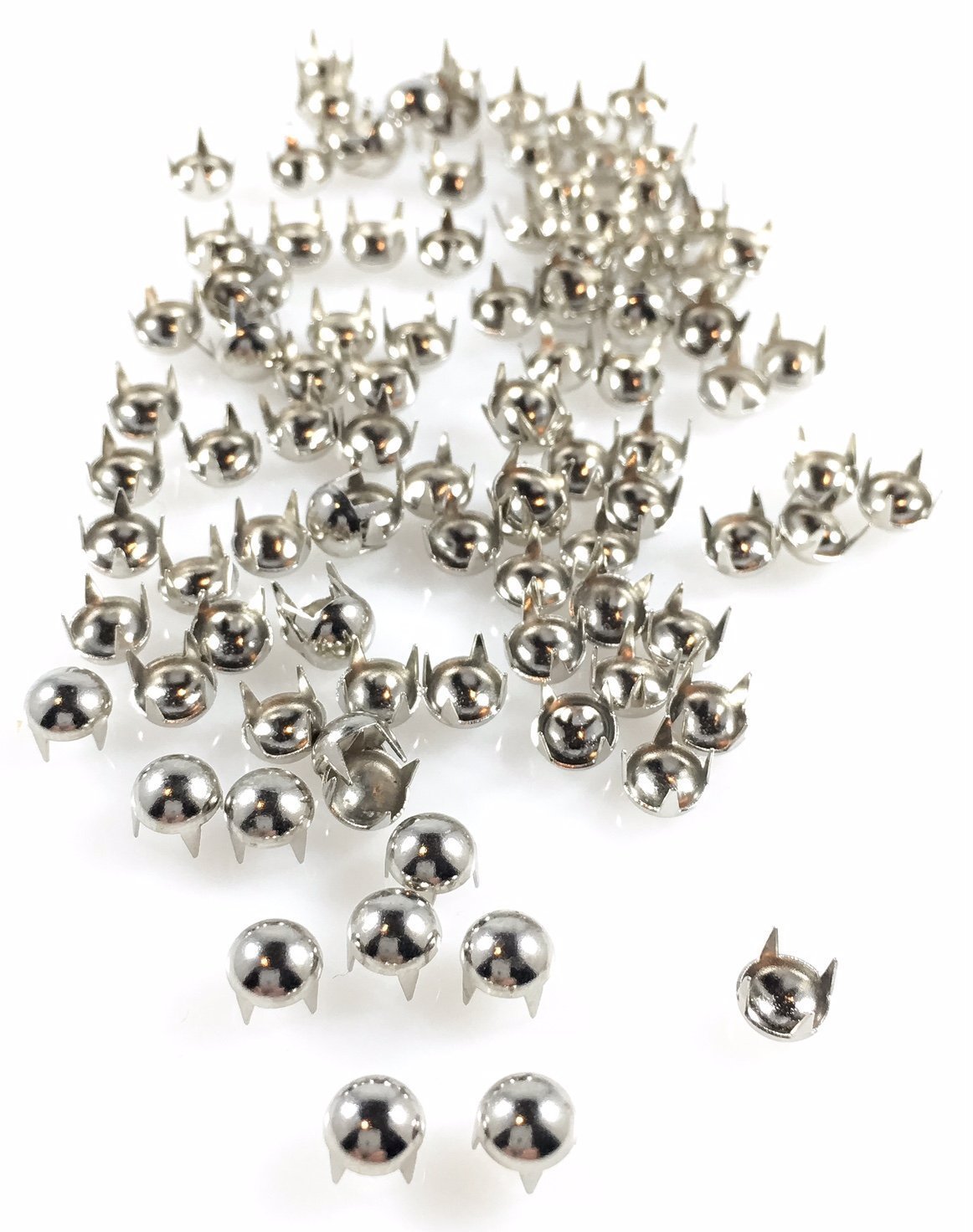 NAILHEADS/SPOTS/STUDS - 20ss Pearl Nickel / 20ss Round Nickel - 100 pieces - Premium Quality Brass Nailheads