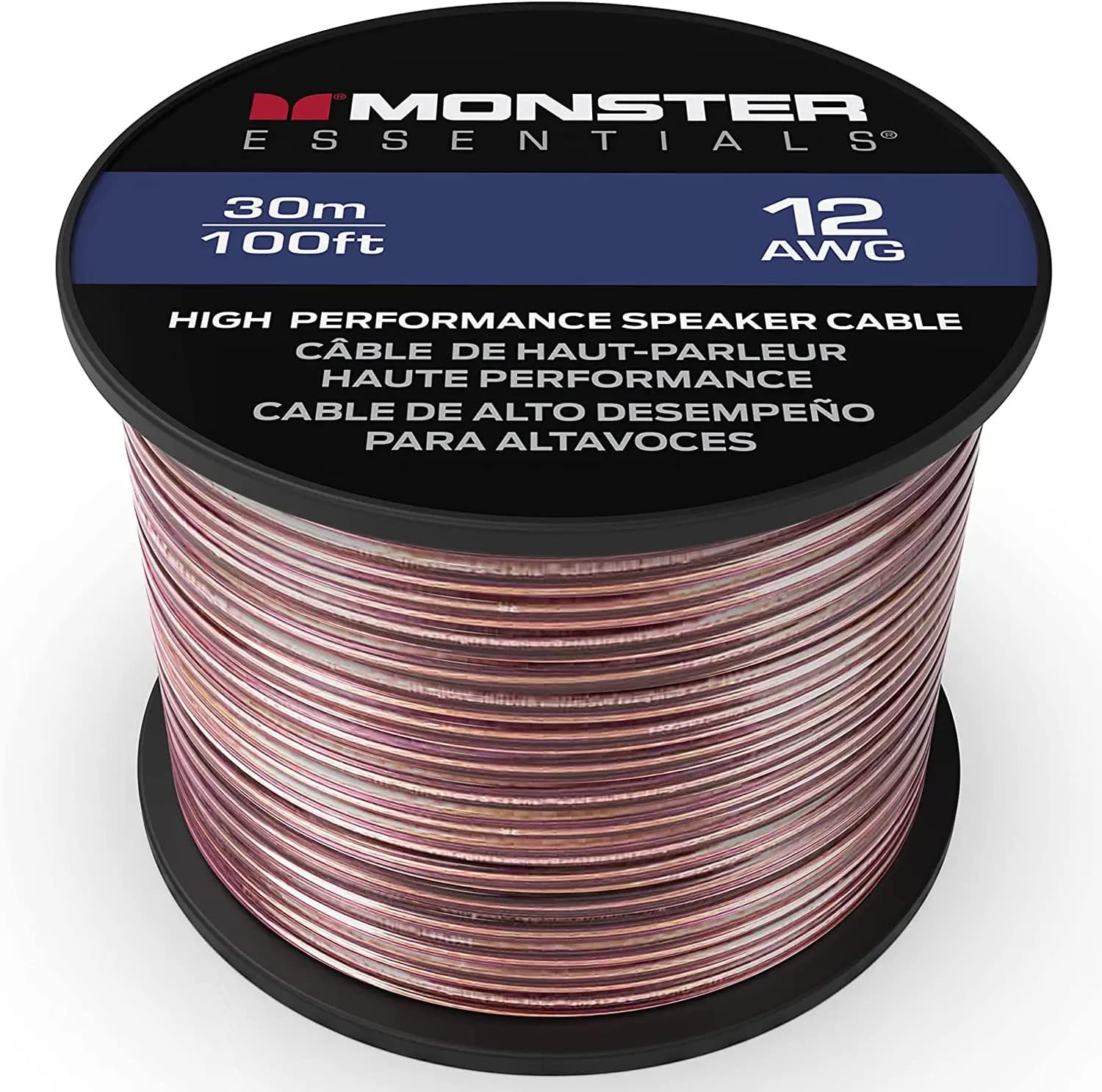 Monster XP Speaker Wire Copper Clad Aluminum Cable Spool, 12 AWG, 100 ft