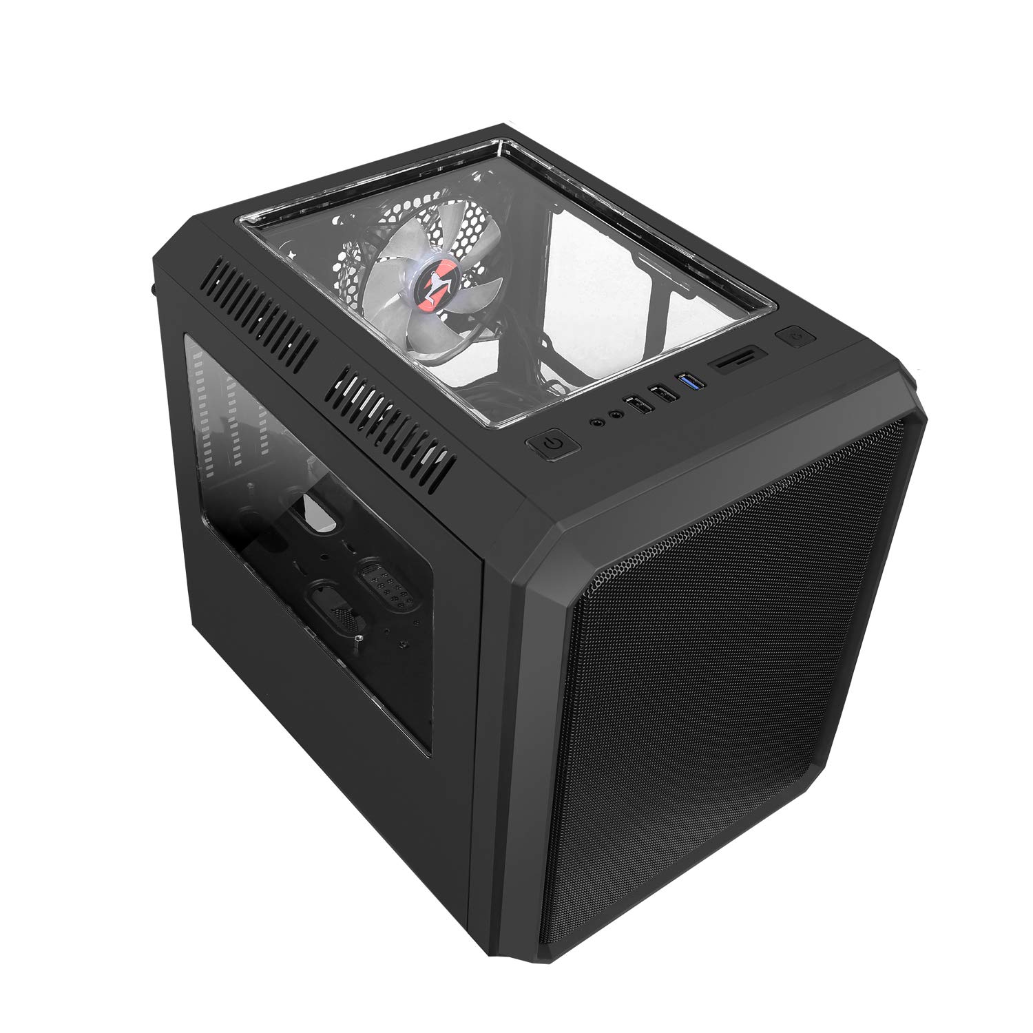 Itek Case QBO 8 EVO - Micro ATX, USB3, 200+120mm ARGB Fan, Card Reader, 3X Trasp Window