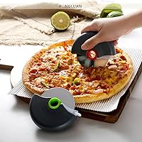 Vista 5 de Pizza Cutter Wheel Set of 2 - Pizza Slicer with Protective Blade Cover - Premium Spuer Sharp 18/8 Stainless Steel