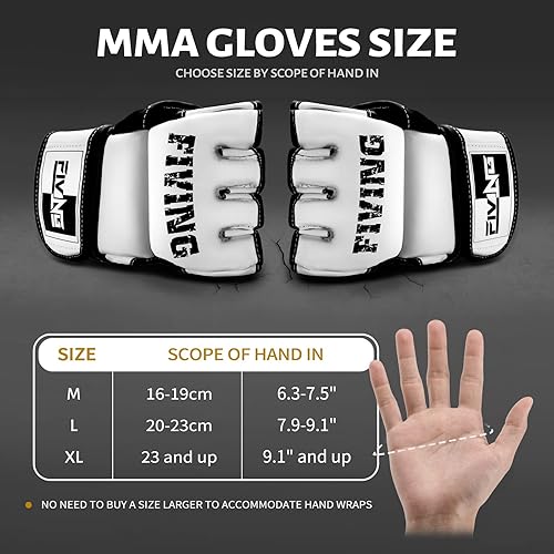 Miniatura 9 de FIVING Guantes MMA para hombres y mujeres, guantes de boxeo para saco de boxeo, sparring, entrenamiento, muay thai, artes marciales, guantes de
