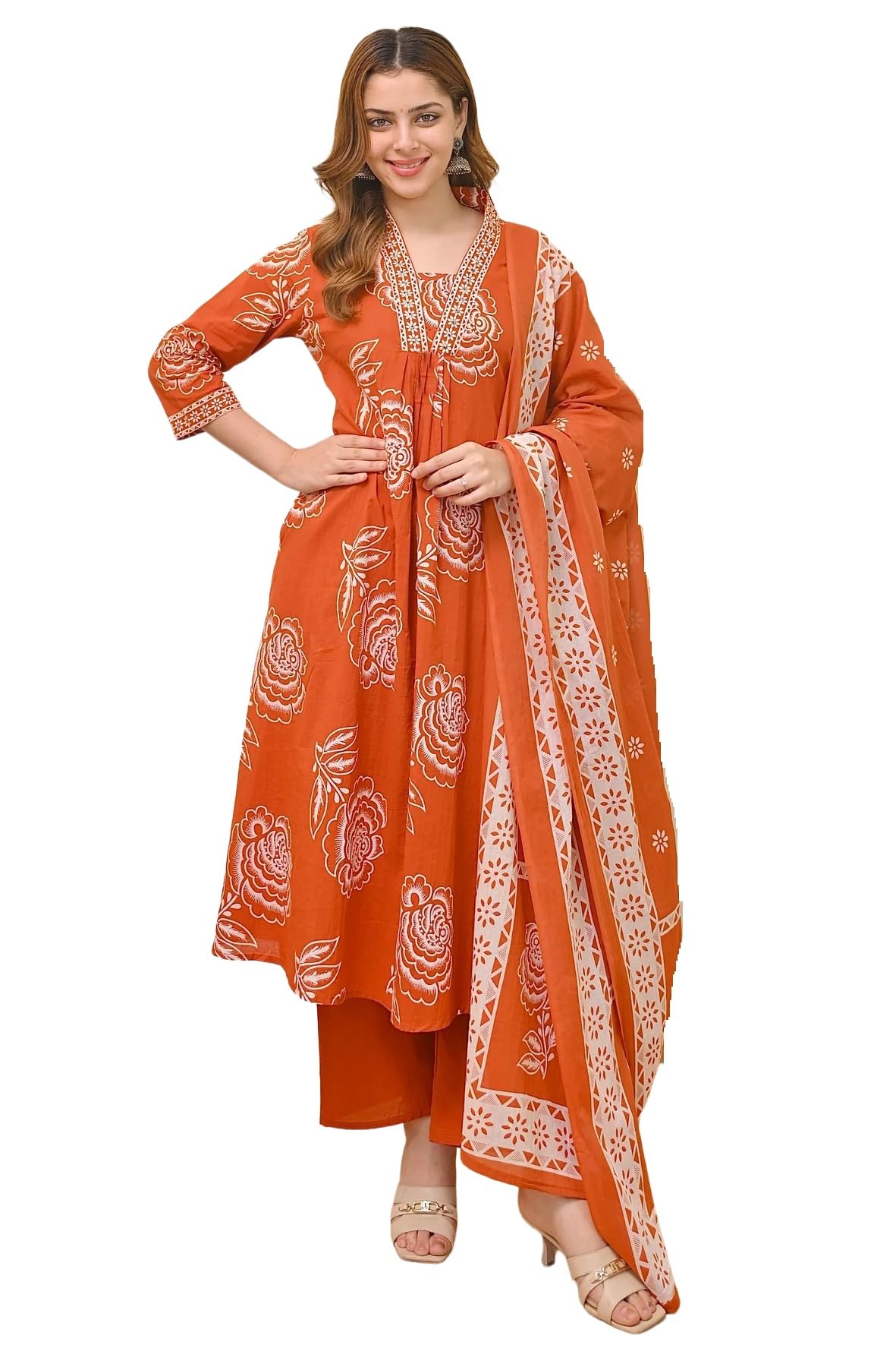klosia Women Printed A-Line Kurta and Pant Set with Dupatta | Printed Kurta Set | A-Line Kurta Set | Women Kurta Sets | Summer Suit |-picture-16