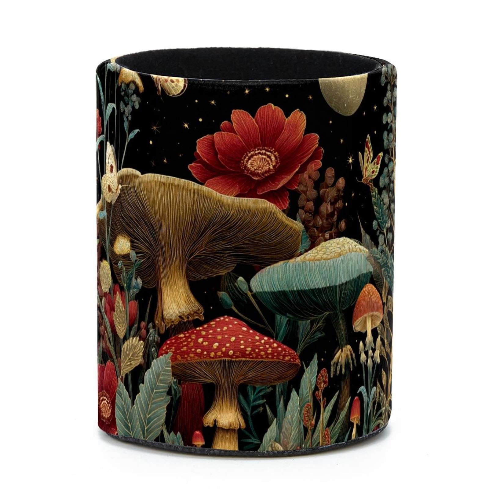 VAPOKF Round Pencil Holders for Desk, Mushroom Pen Holders Pen Pot Makeup Brushes Storage Desktop Stationery Supplies Organiser for Home Office