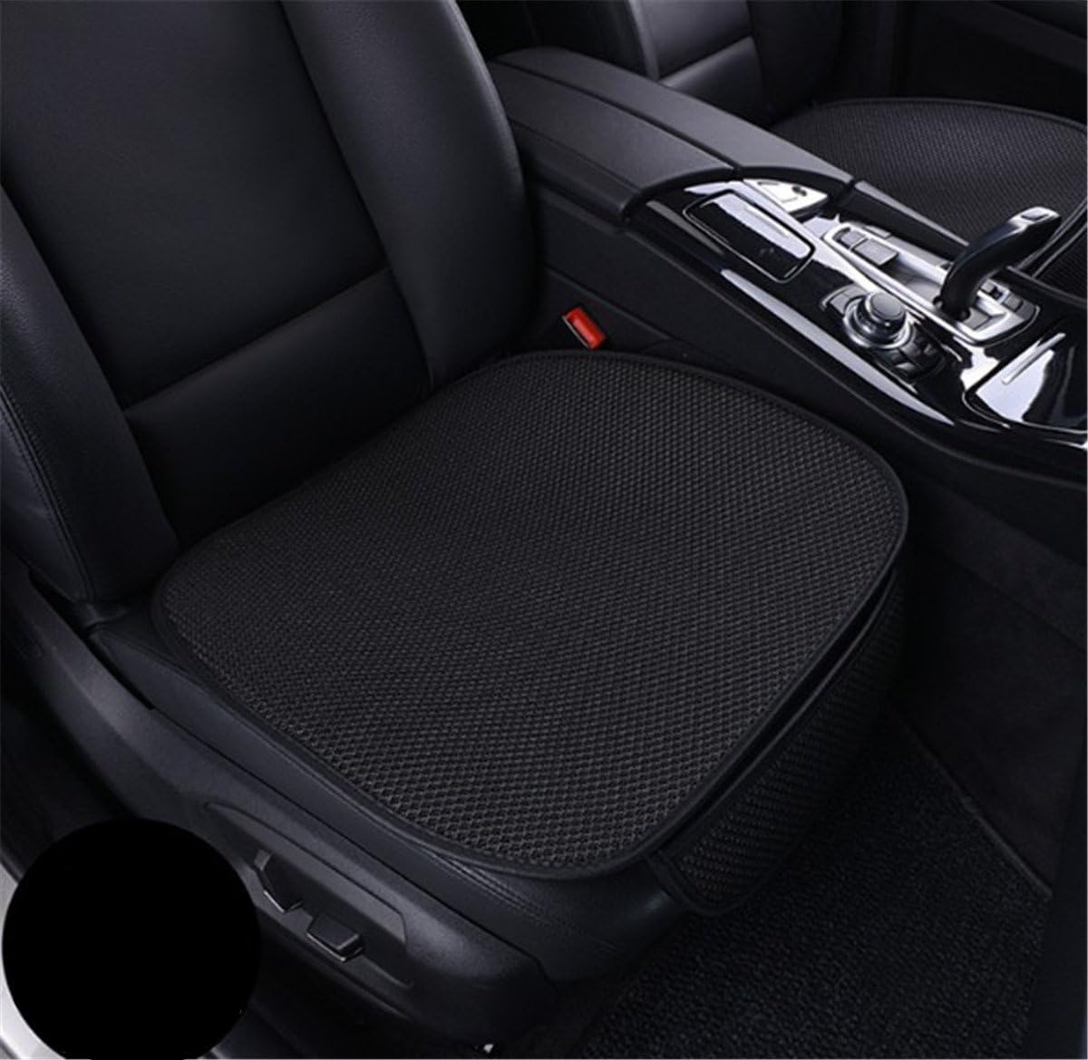 Car Front Seat Cover Pad Mat Cushion Universal Fit Breathable Blanket Nonslip Auto Truck SUV Van Office (Black)