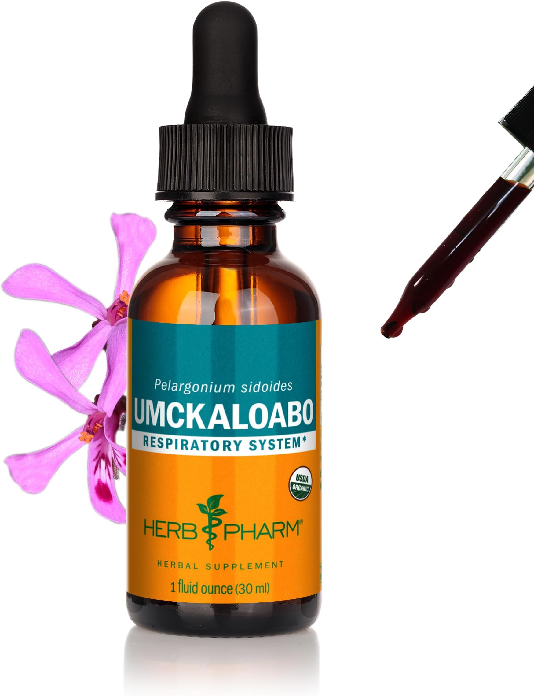 Certified Organic Umckaloabo Liquid Extract for Respiratory System Support - 1 Ounce