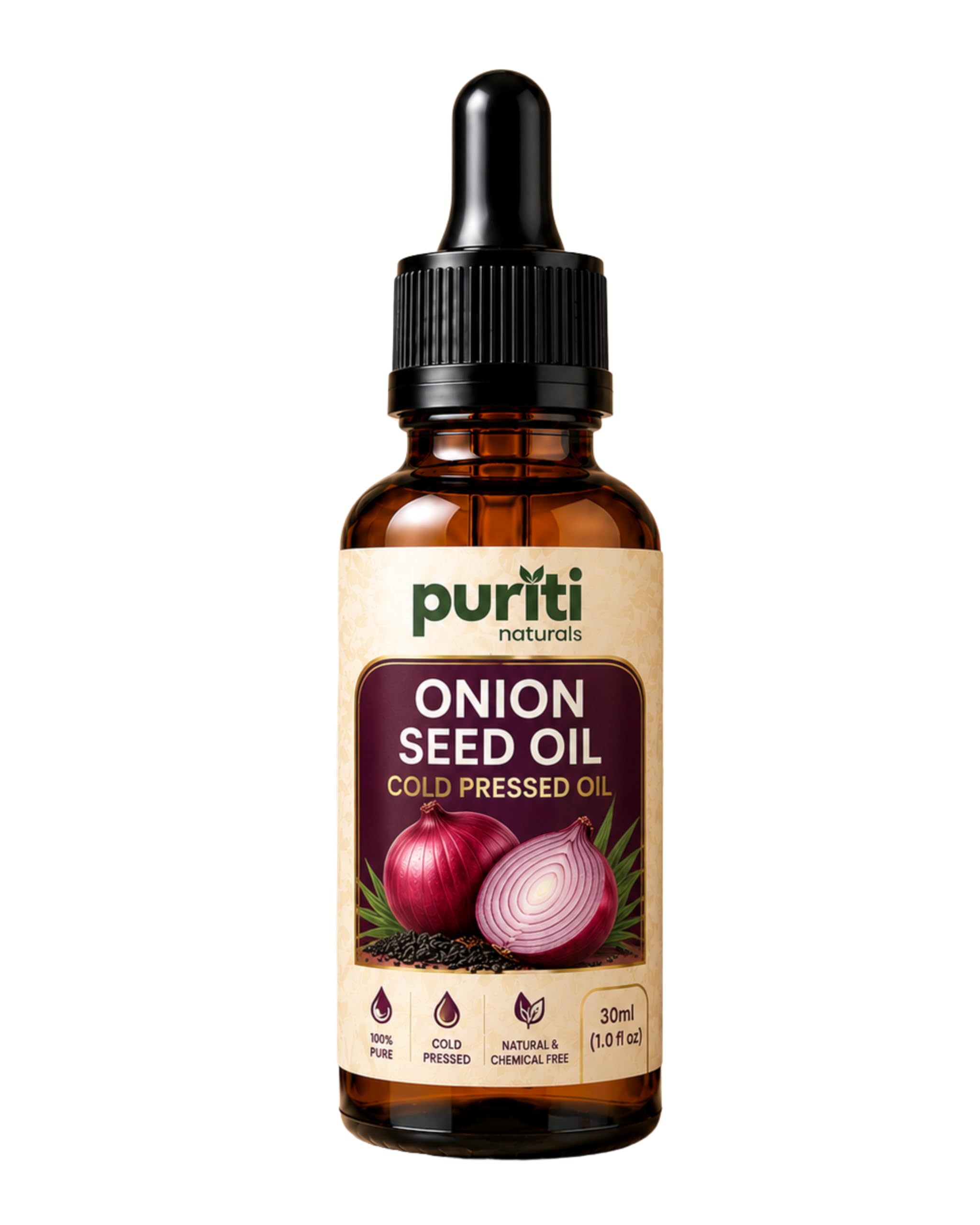 Onion Seed Cold Pressed Oil 100% Pure & Natural | Unrefined Onion Seed Oil for Hair Growth, Scalp Care & Skin Care | Cold Pressed Carrier Oil for Hair Strengthening, Beard Care, Massage & DIY Beauty Use | 30ml-image-24